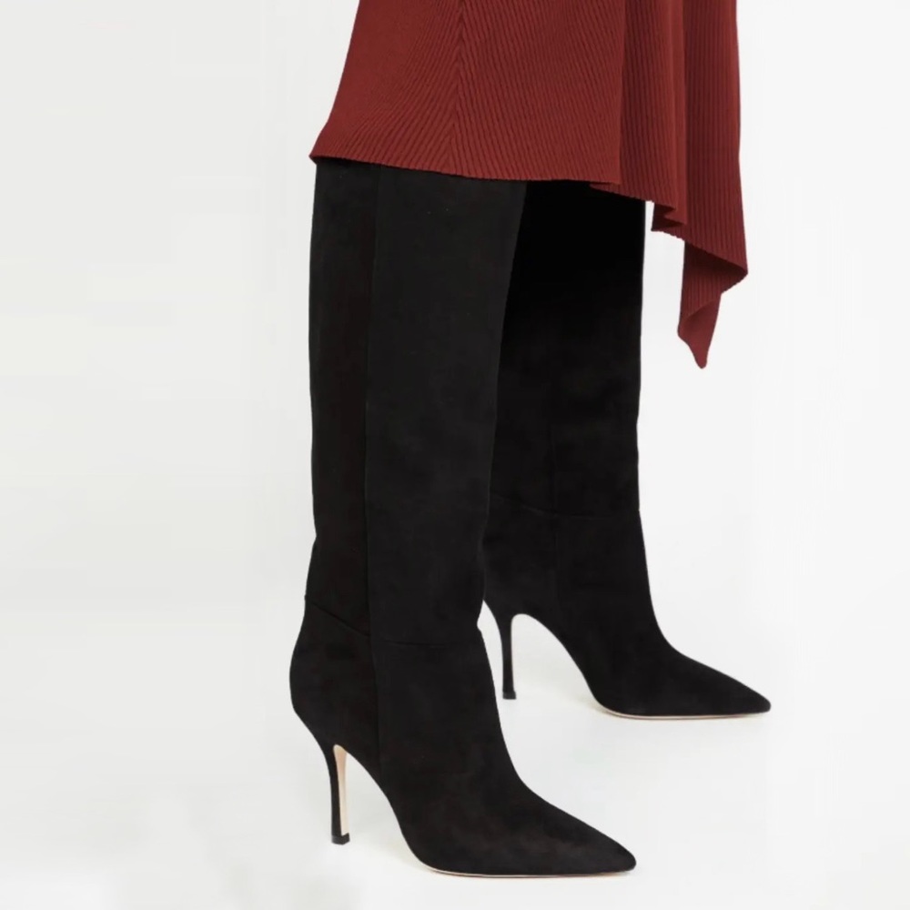 Larroude Kate Boot In Black Suede size 6
